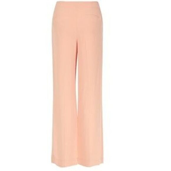 Diane von Furstenburg Coral High-Rise Kiersten Wide Leg Trousers Pants Size 4 - Picture 3 of 16